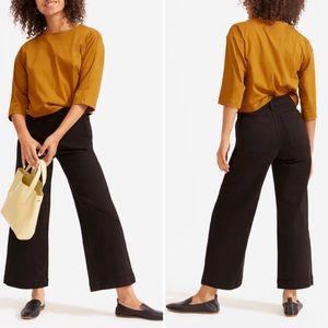 Everlane Wide Leg Crop Black High Rise Denim Jeans